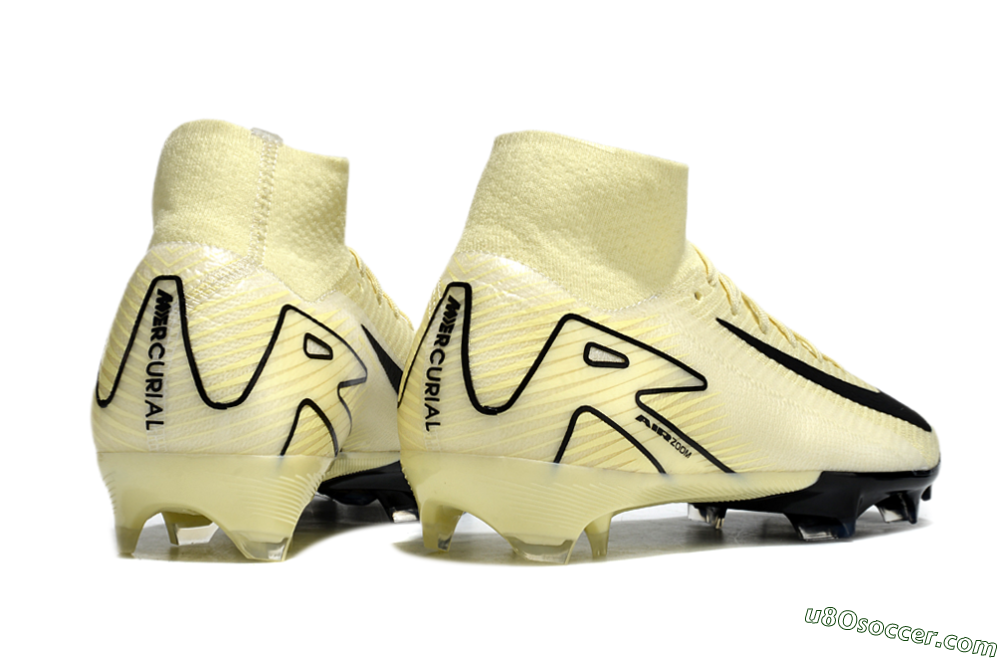 Nike Air Zoom Mercurial Superfly 10 Elite FG Firm Ground Soccer Cleats - Beige/Black/Yellow 6