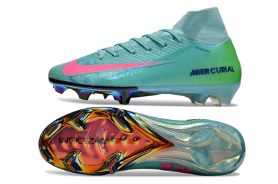 Nike Air Zoom Mercurial Superfly 10 Elite FG Firm Ground Soccer Cleats - Jade/Pink/Yellow
