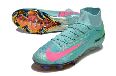 Nike Air Zoom Mercurial Superfly 10 Elite FG Firm Ground Soccer Cleats - Jade/Pink/Yellow