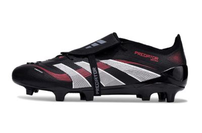 Adidas Predator Elite Foldover Tongue 2025 Stealth Victory FG Firm Ground Soccer Cleats - Black/White/Red
