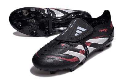 Adidas Predator Elite Foldover Tongue 2025 Stealth Victory FG Firm Ground Soccer Cleats - Black/White/Red