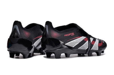 Adidas Predator Elite Foldover Tongue 2025 Stealth Victory FG Firm Ground Soccer Cleats - Black/White/Red