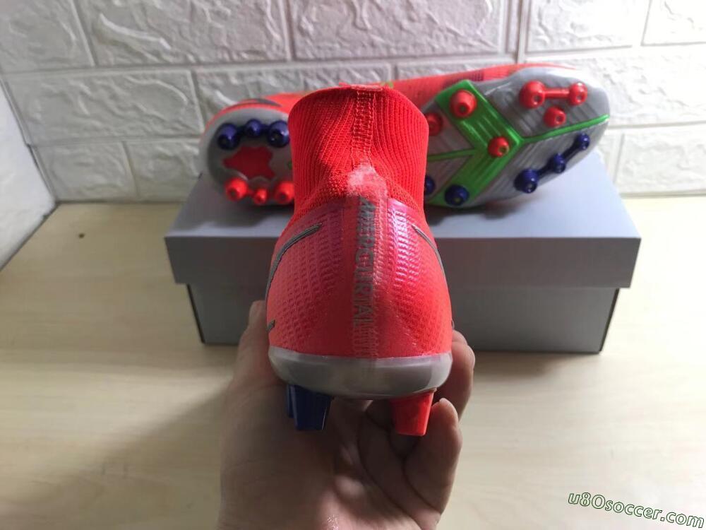 Nike Mercurial Superfly 8 Elite AG Artificial Grass Soccer Cleats - Red/Yellow/Silver