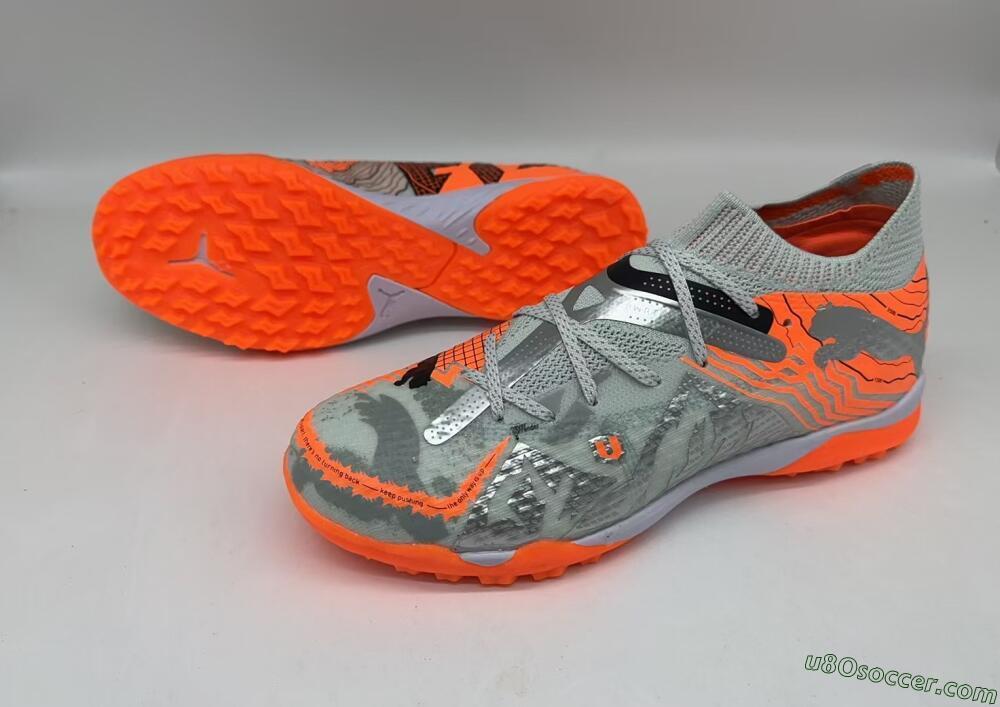 Puma Future Ultimate TF Artificial Turf Soccer Shoes - Silver/Red/White