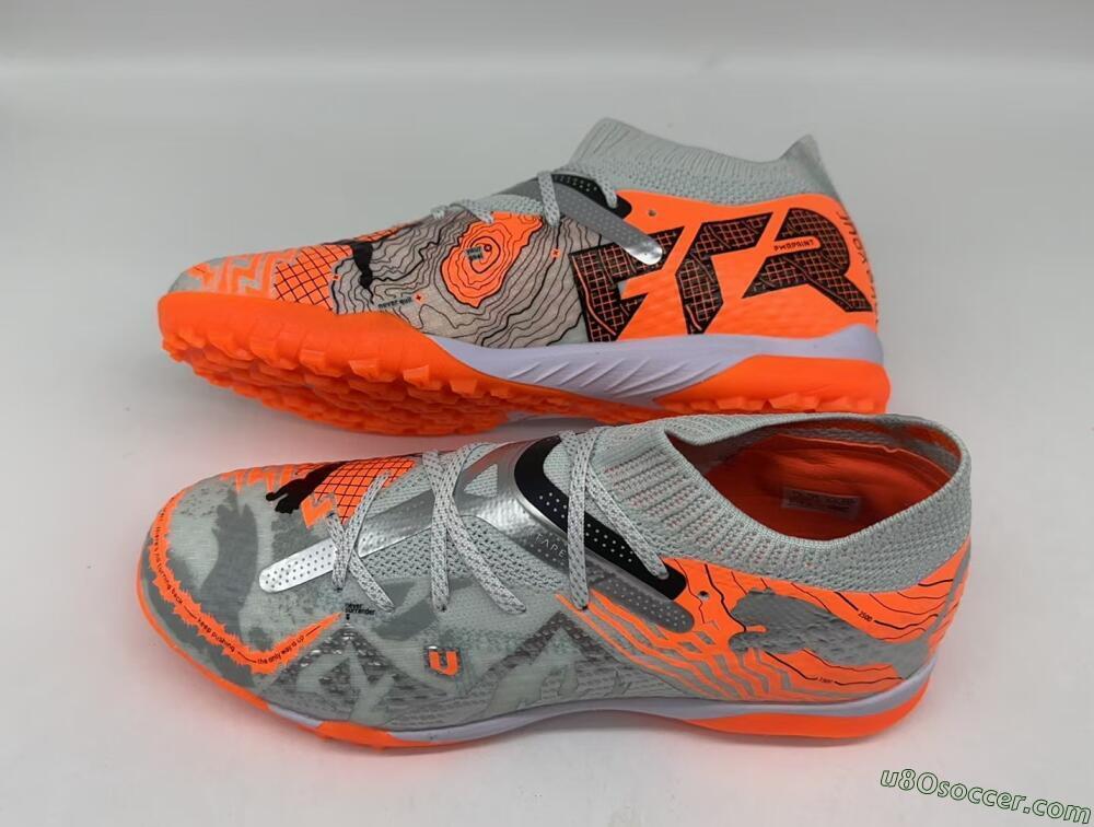 Puma Future Ultimate TF Artificial Turf Soccer Shoes - Silver/Red/White