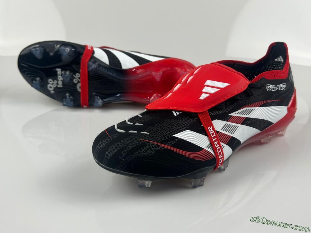 Adidas Predator Elite Foldover Tongue FG Firm Ground Soccer Cleats - Black/White/Red