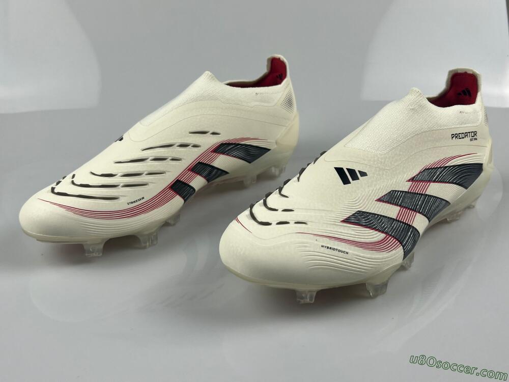 Adidas Predator Elite Laceless FG Firm Ground Soccer Cleats - Beige/Red/Black