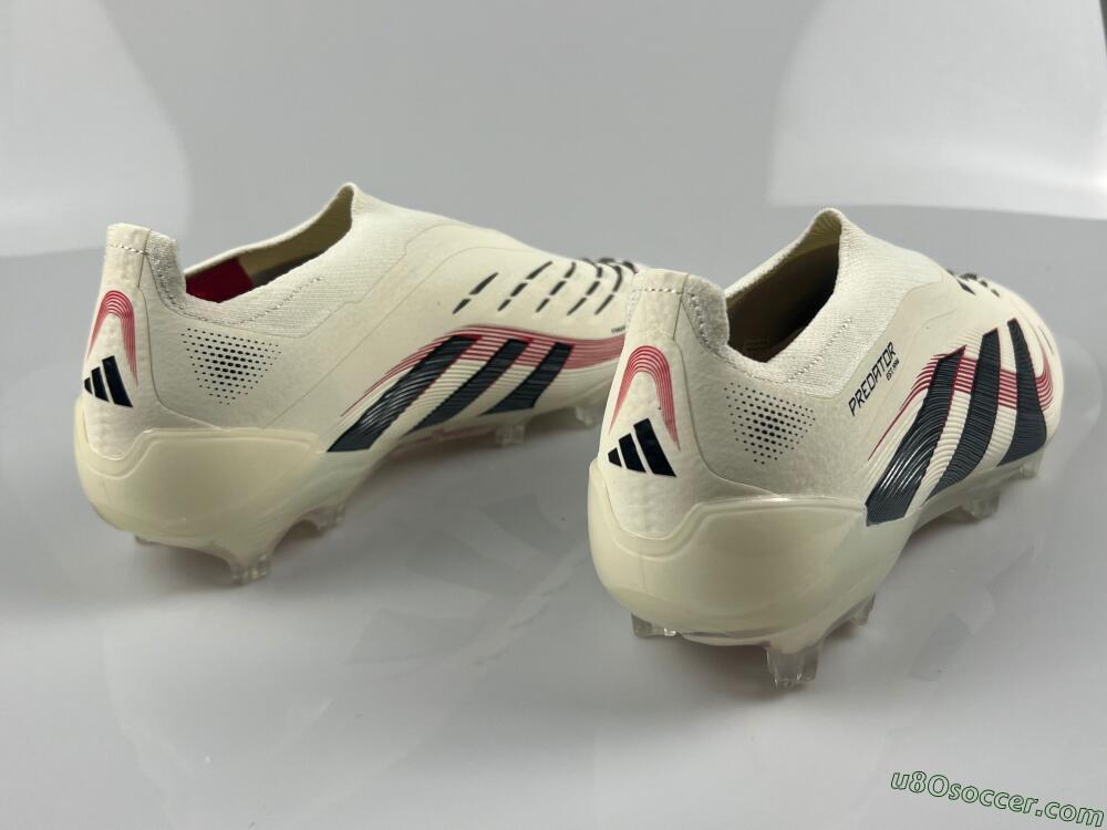 Adidas Predator Elite Laceless FG Firm Ground Soccer Cleats - Beige/Red/Black
