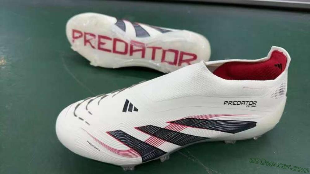 Adidas Predator Elite Laceless FG Firm Ground Soccer Cleats - Beige/Red/Black