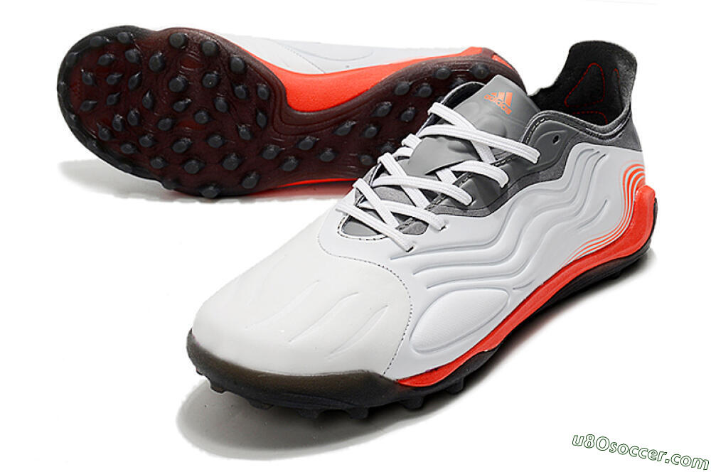Adidas Copa Sense.1 TF Artificial Turf Soccer Shoes - White/Grey/Red 3
