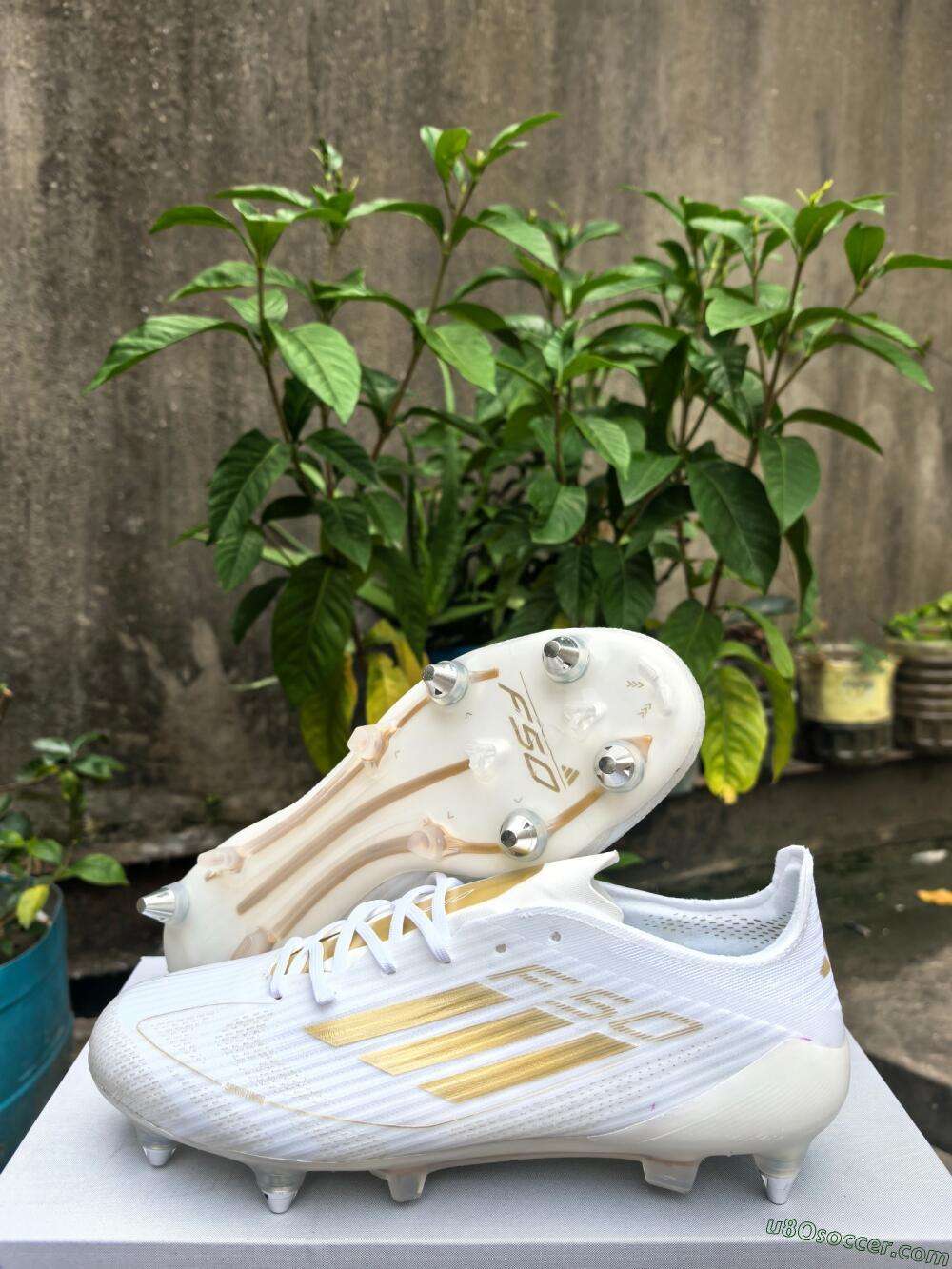 Adidas F50 Elite SG Soft Ground Soccer Cleats - White/Gold