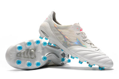 Mizuno Morelia Neo 2 FG Firm Ground Soccer Cleats - White/Silver/Blue