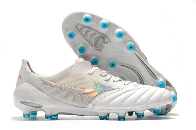 Mizuno Morelia Neo 2 FG Firm Ground Soccer Cleats - White/Silver/Blue
