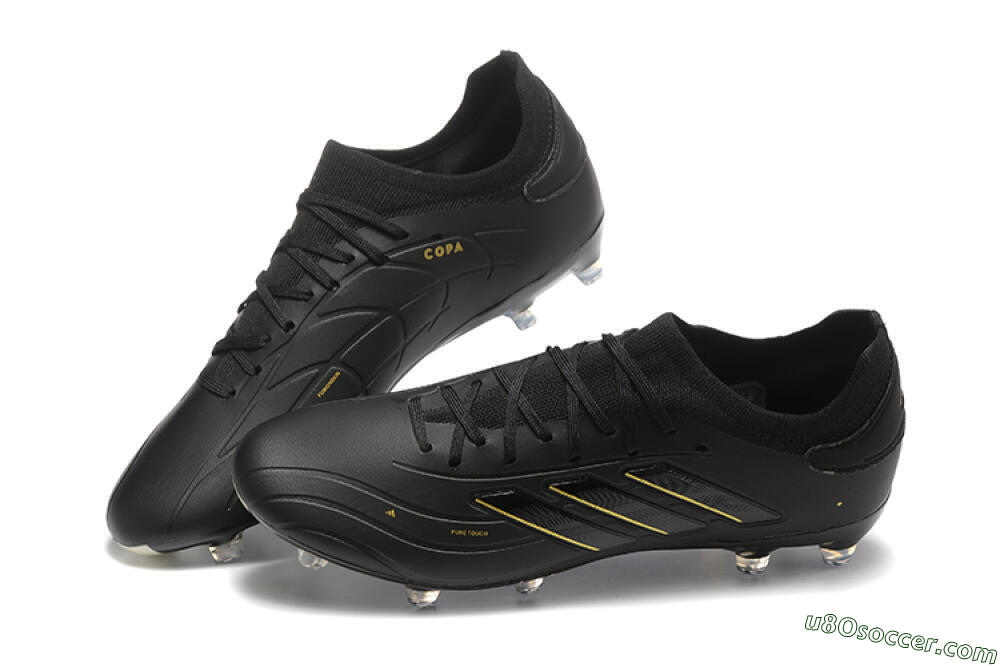 Adidas Copa Pure 2+ FG Firm Ground Soccer Cleats - Black/Gold/Blue 6