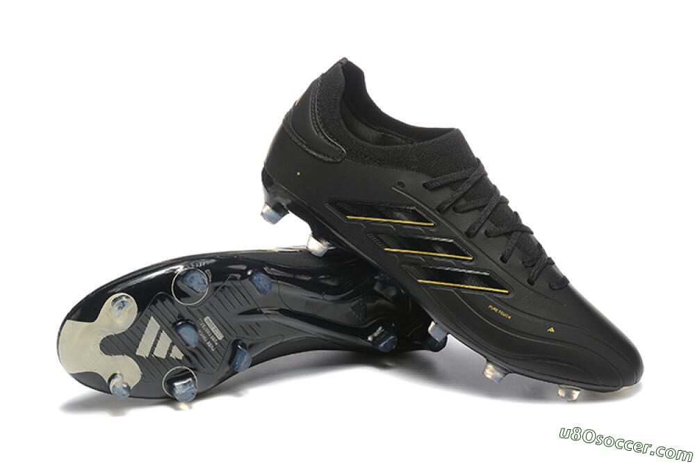 Adidas Copa Pure 2+ FG Firm Ground Soccer Cleats - Black/Gold/Blue 4