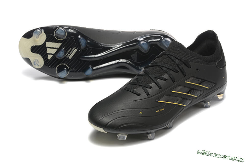 Adidas Copa Pure 2+ FG Firm Ground Soccer Cleats - Black/Gold/Blue 3