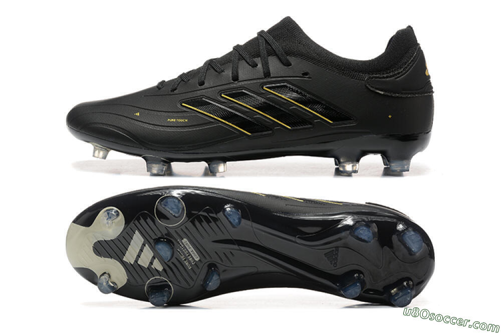 Adidas Copa Pure 2+ FG Firm Ground Soccer Cleats - Black/Gold/Blue 0