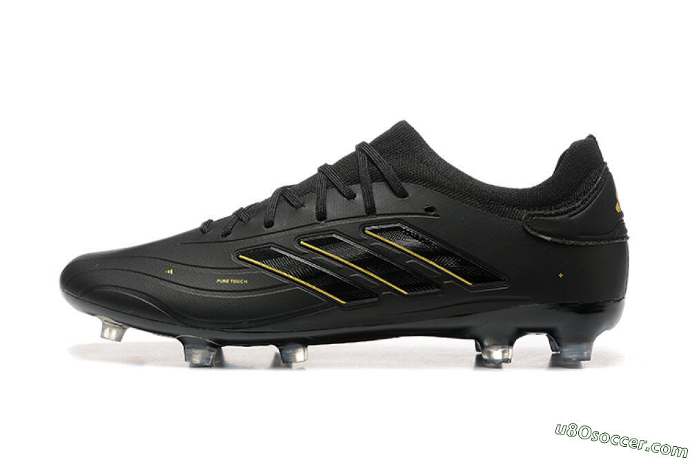 Adidas Copa Pure 2+ FG Firm Ground Soccer Cleats - Black/Gold/Blue 2