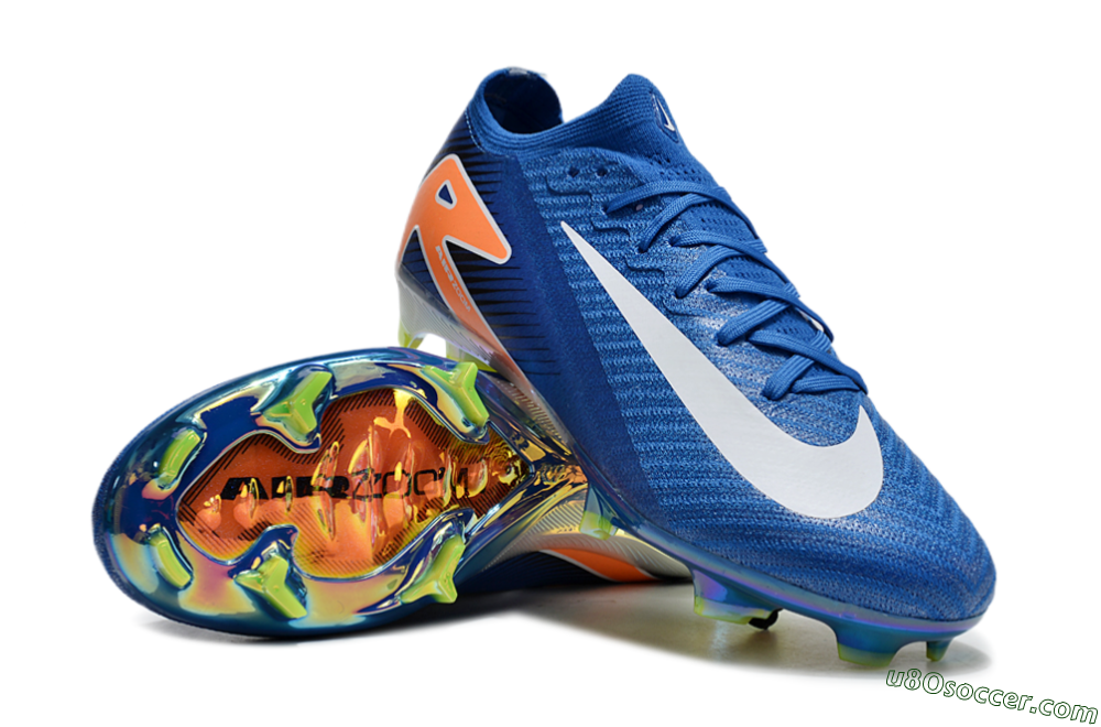 Nike Air Zoom Mercurial Vapor 16 Elite FG Firm Ground Soccer Cleats - Blue/White/Orange 3