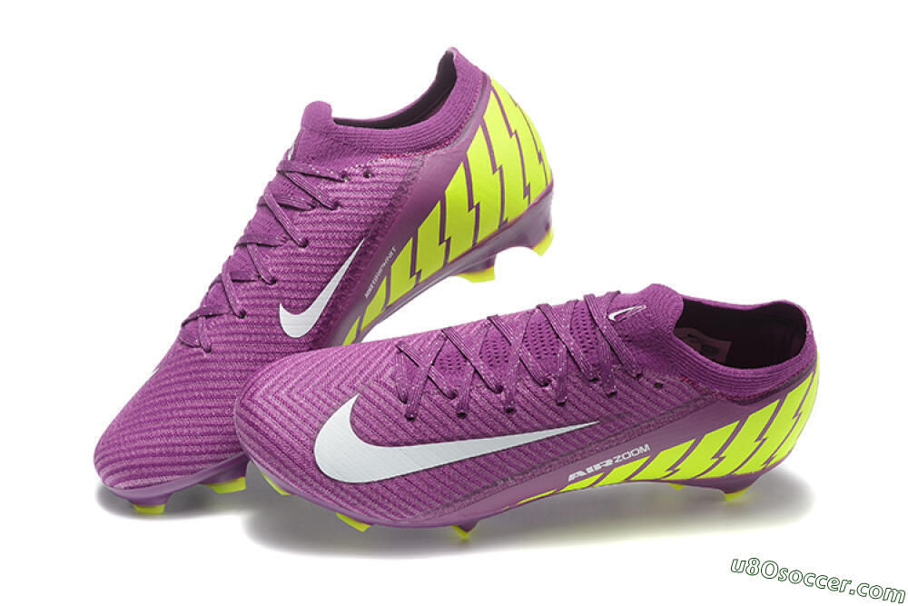 Nike Air Zoom Mercurial Vapor 16 Elite FG Firm Ground Soccer Cleats - Purple/White/Yellow 6