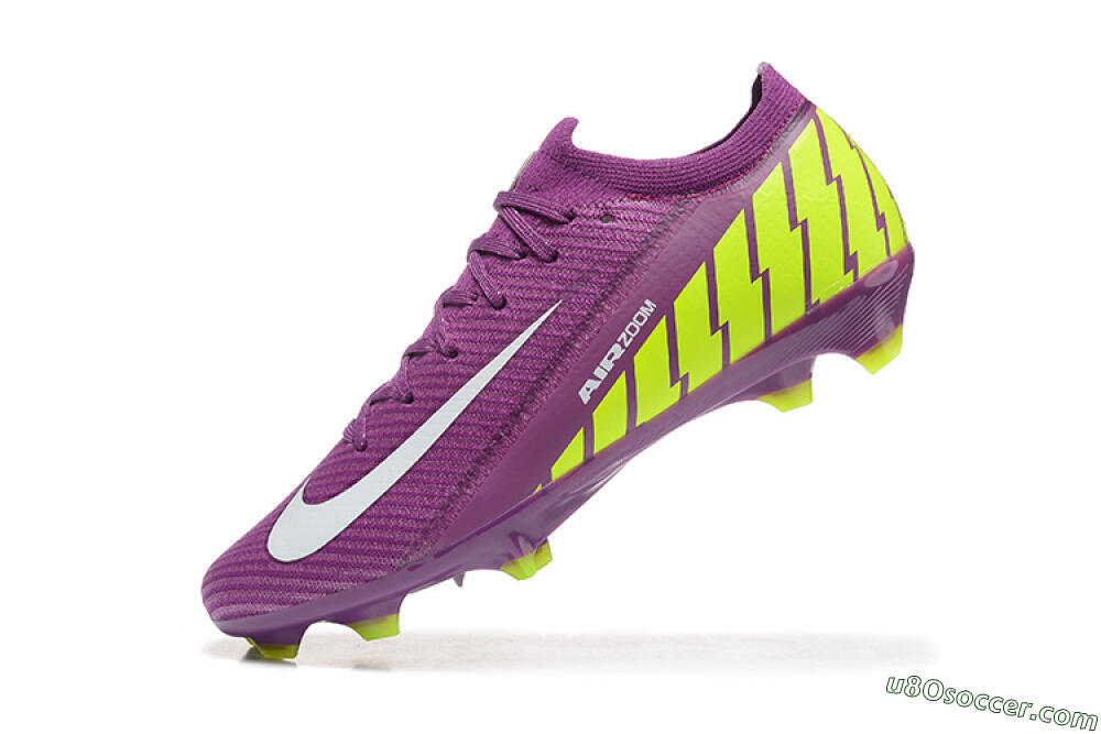 Nike Air Zoom Mercurial Vapor 16 Elite FG Firm Ground Soccer Cleats - Purple/White/Yellow 8