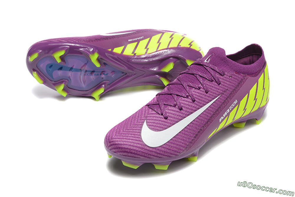 Nike Air Zoom Mercurial Vapor 16 Elite FG Firm Ground Soccer Cleats - Purple/White/Yellow 3