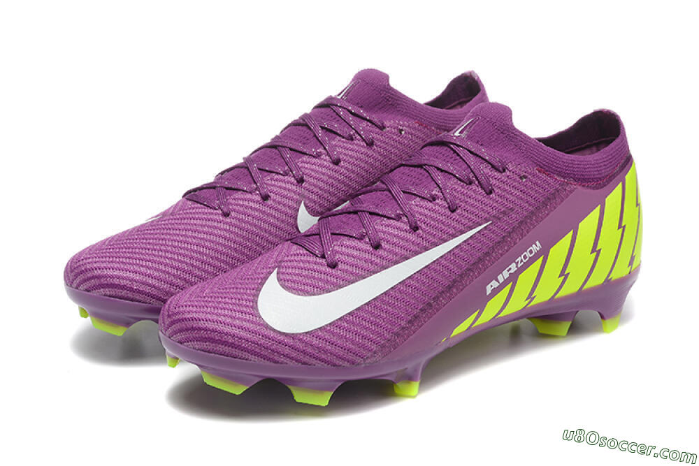 Nike Air Zoom Mercurial Vapor 16 Elite FG Firm Ground Soccer Cleats - Purple/White/Yellow 5