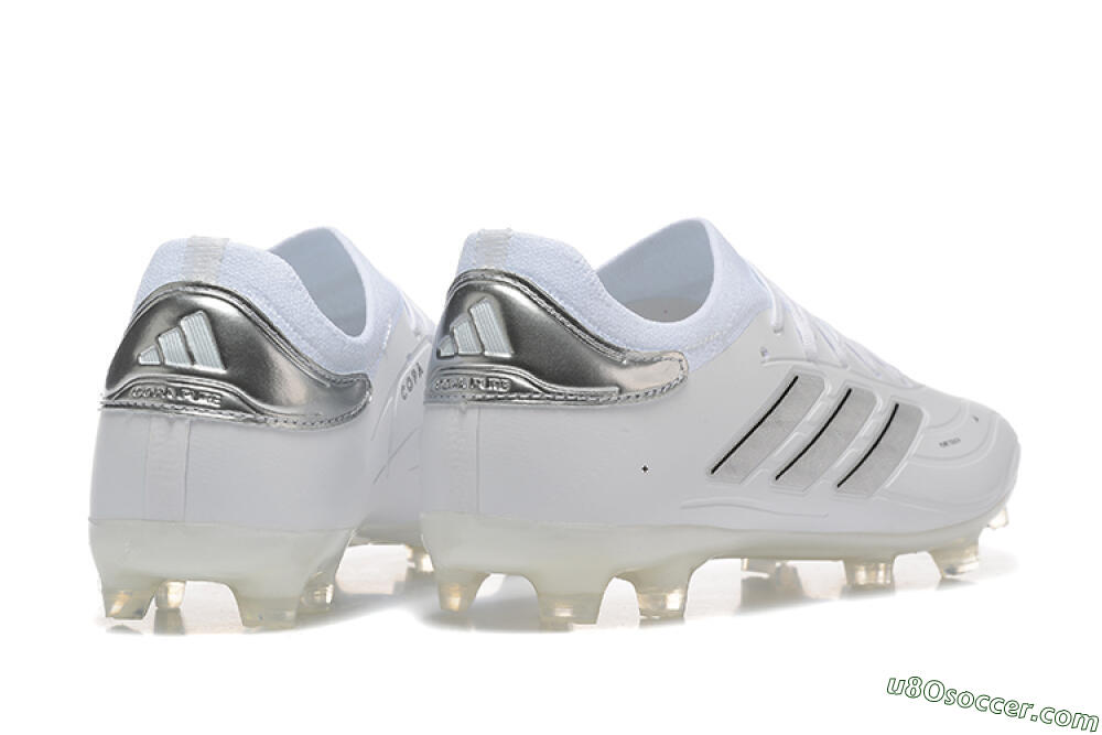 Adidas Copa Pure 2+ FG Firm Ground Soccer Cleats - White/Silver/Black 9