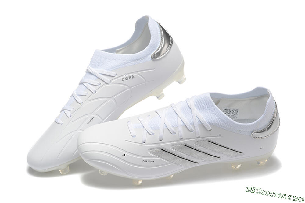 Adidas Copa Pure 2+ FG Firm Ground Soccer Cleats - White/Silver/Black 6