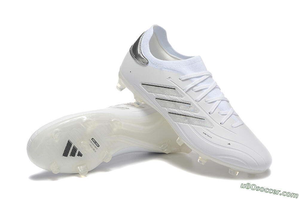 Adidas Copa Pure 2+ FG Firm Ground Soccer Cleats - White/Silver/Black 4