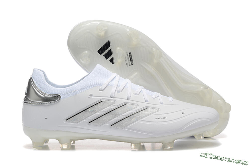 Adidas Copa Pure 2+ FG Firm Ground Soccer Cleats - White/Silver/Black 1