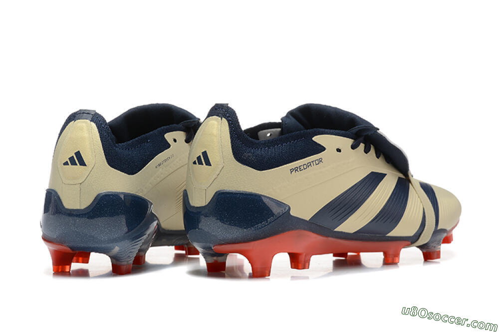 Adidas Predator Elite Foldover Tongue FG Firm Ground Soccer Cleats - Gold/Blue/Red 9