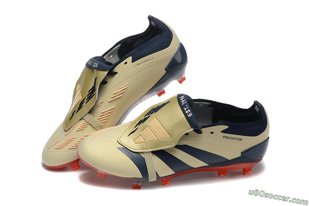 Adidas Predator Elite Foldover Tongue FG Firm Ground Soccer Cleats - Gold/Blue/Red 6