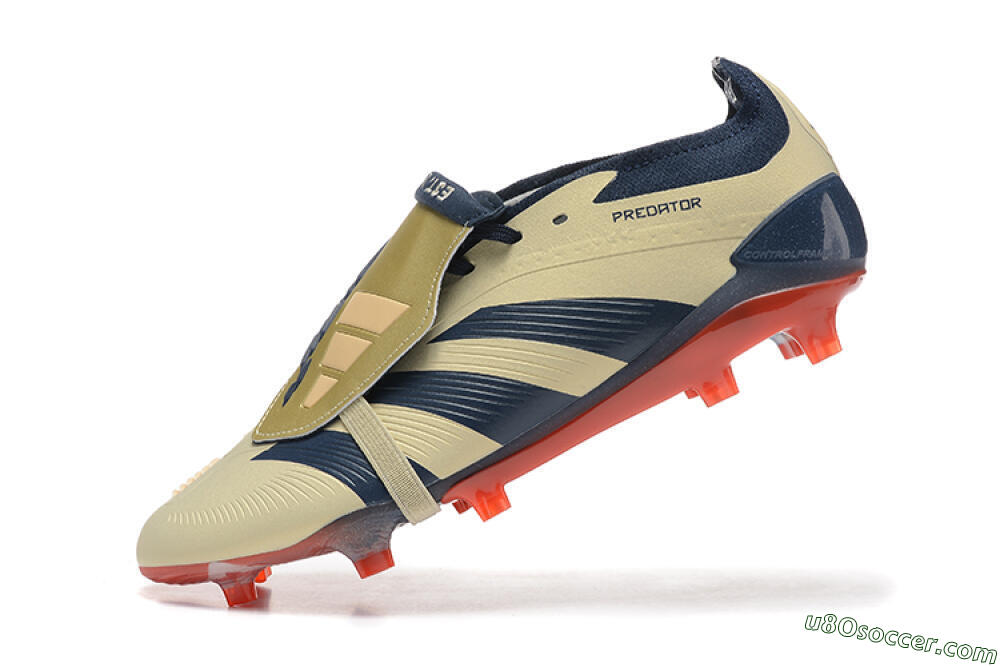Adidas Predator Elite Foldover Tongue FG Firm Ground Soccer Cleats - Gold/Blue/Red 8