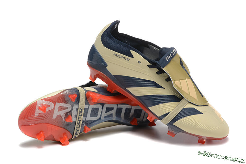 Adidas Predator Elite Foldover Tongue FG Firm Ground Soccer Cleats - Gold/Blue/Red 4