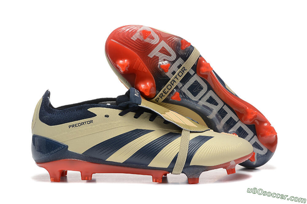 Adidas Predator Elite Foldover Tongue FG Firm Ground Soccer Cleats - Gold/Blue/Red 1