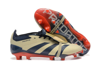 Adidas Predator Elite Foldover Tongue FG Firm Ground Soccer Cleats - Gold/Blue/Red