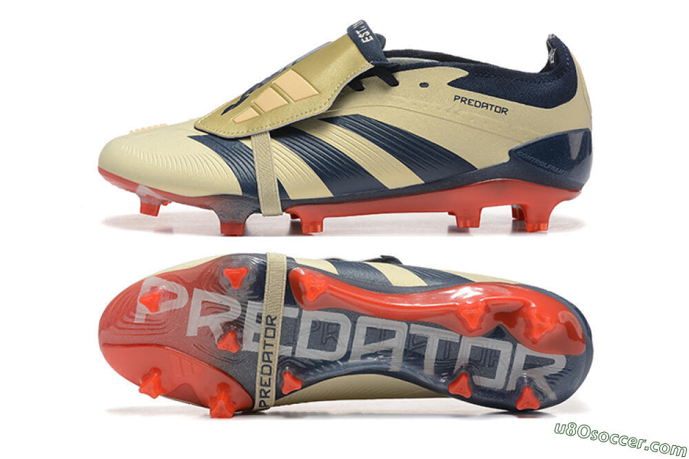 Adidas Predator Elite Foldover Tongue FG Firm Ground Soccer Cleats - Gold/Blue/Red 0