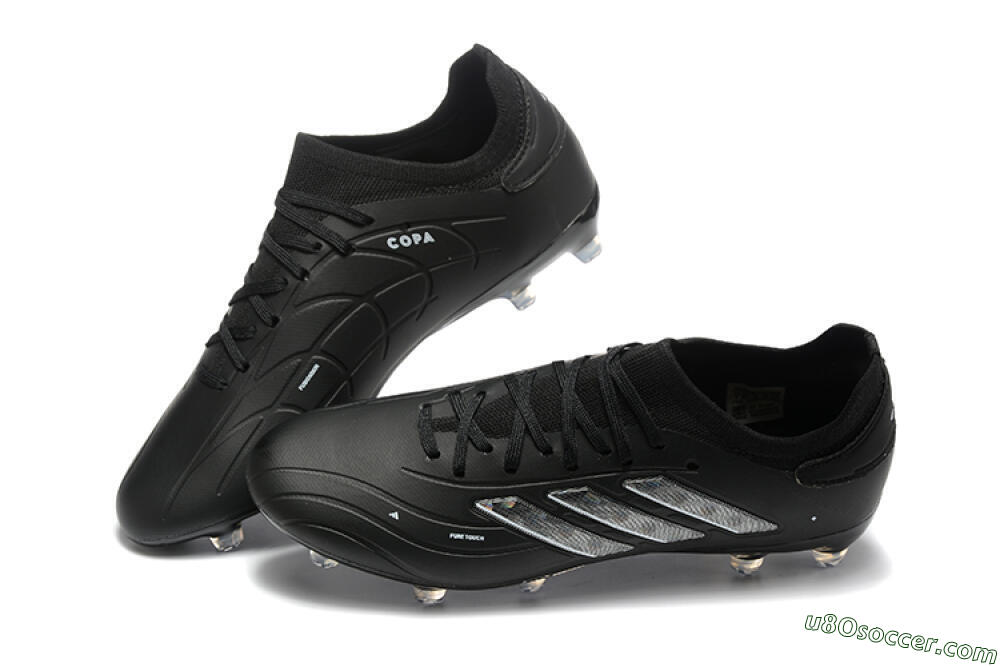 Adidas Copa Pure 2+ FG Firm Ground Soccer Cleats - Black/Silver/Blue 6