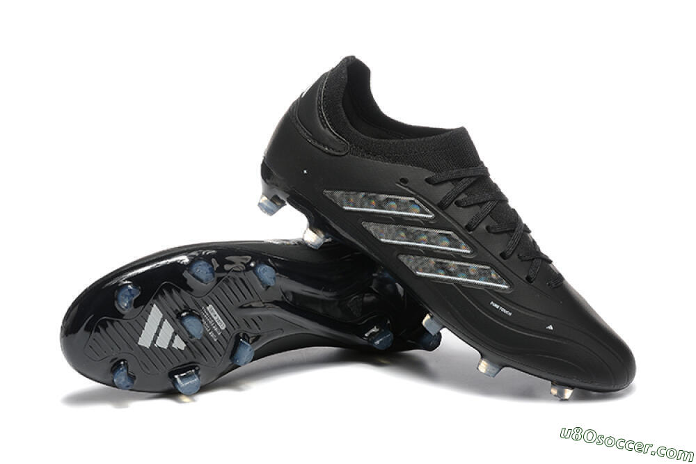 Adidas Copa Pure 2+ FG Firm Ground Soccer Cleats - Black/Silver/Blue 4