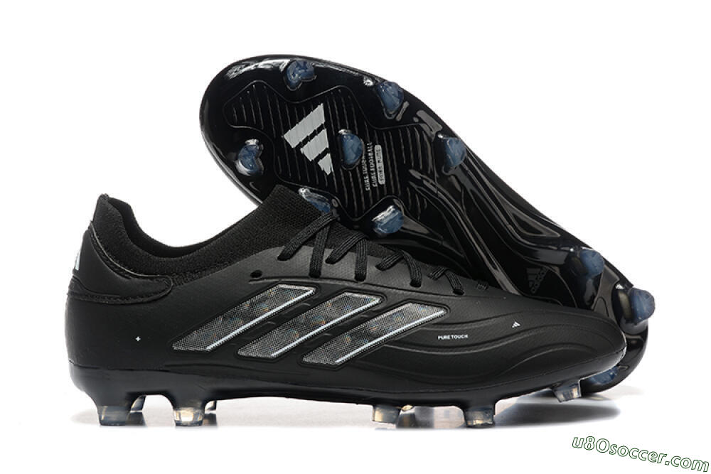 Adidas Copa Pure 2+ FG Firm Ground Soccer Cleats - Black/Silver/Blue 1