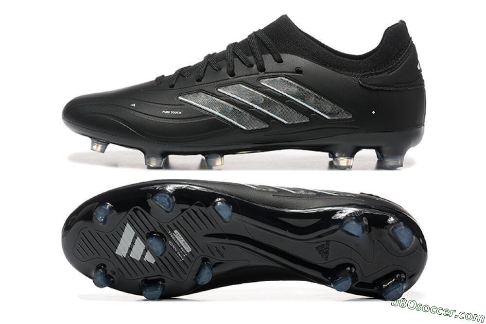 Adidas Copa Pure 2+ FG Firm Ground Soccer Cleats - Black/Silver/Blue 0