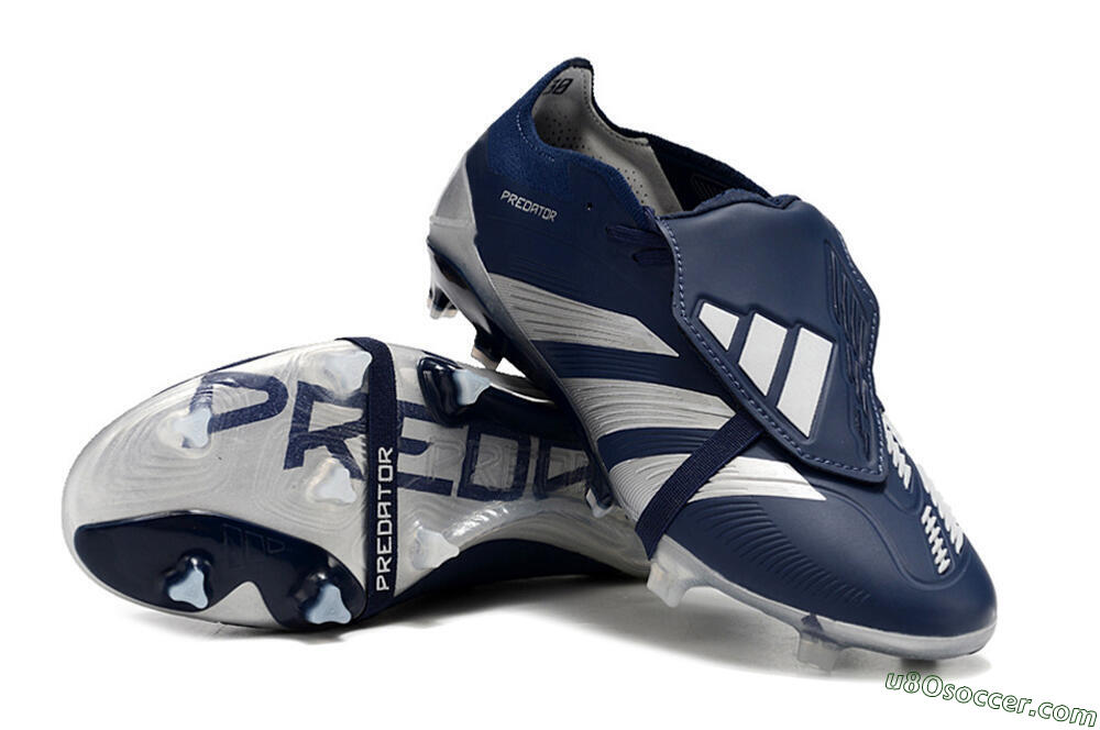 Adidas Predator Elite Foldover Tongue FG Firm Ground Soccer Cleats - Blue/Silver/White 3