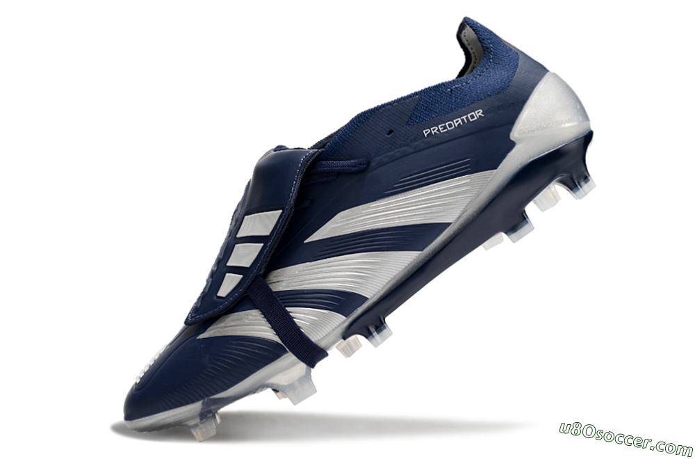 Adidas Predator Elite Foldover Tongue FG Firm Ground Soccer Cleats - Blue/Silver/White 5