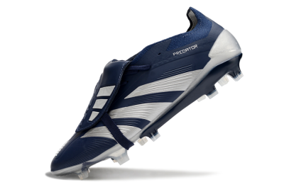 Adidas Predator Elite Foldover Tongue FG Firm Ground Soccer Cleats - Blue/Silver/White