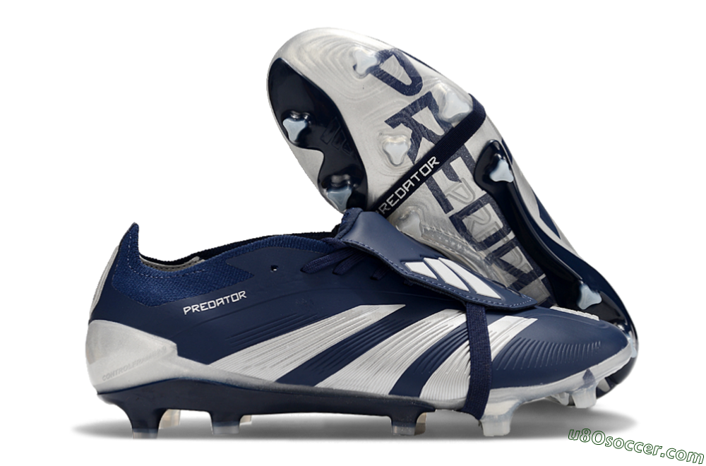Adidas Predator Elite Foldover Tongue FG Firm Ground Soccer Cleats - Blue/Silver/White 1