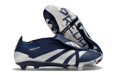 Adidas Predator Elite Foldover Tongue FG Firm Ground Soccer Cleats - Blue/Silver/White