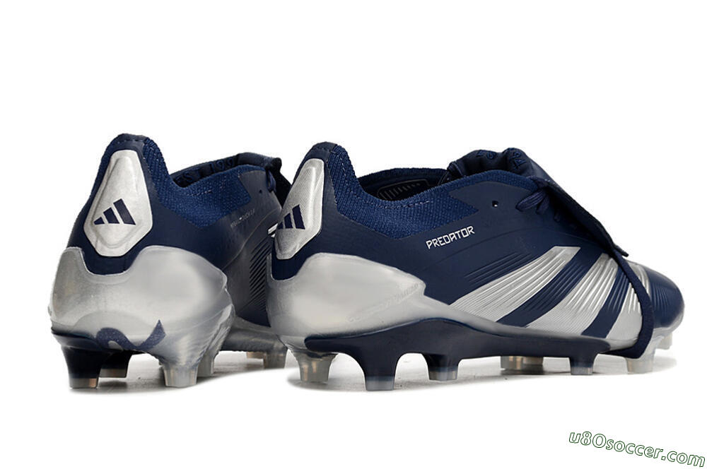 Adidas Predator Elite Foldover Tongue FG Firm Ground Soccer Cleats - Blue/Silver/White 6