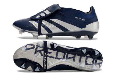 Adidas Predator Elite Foldover Tongue FG Firm Ground Soccer Cleats - Blue/Silver/White