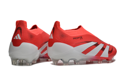 Adidas Predator+ 24 Laceless FG Firm Ground Soccer Cleats - Red/White/Black